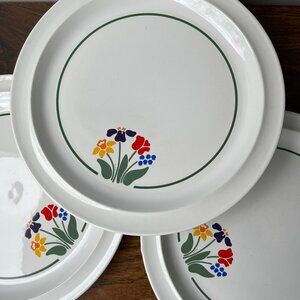 Anchor Hocking Greenhouse 3 Stoneware Dinner Plates Japan
